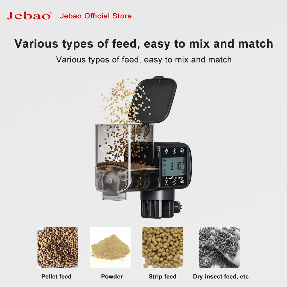 Jecod Intelligent Automatic Fish Tank Feeder with Digital Timer - Aquarium Feeding Accessory