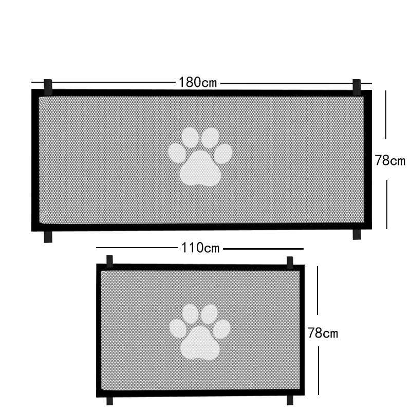 Dog Safety Enclosure Mesh Gate with 4 Hooks for Indoor and Outdoor Use