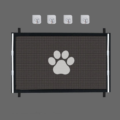 Dog Safety Enclosure Mesh Gate with 4 Hooks for Indoor and Outdoor Use