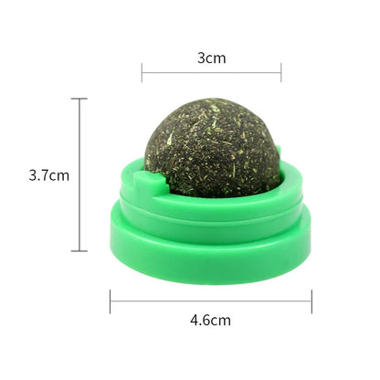 Natural Catnip Wall-Mounted Ball Toy and Scratcher for Cats - Promotes Digestion and Provides Healthy Treats