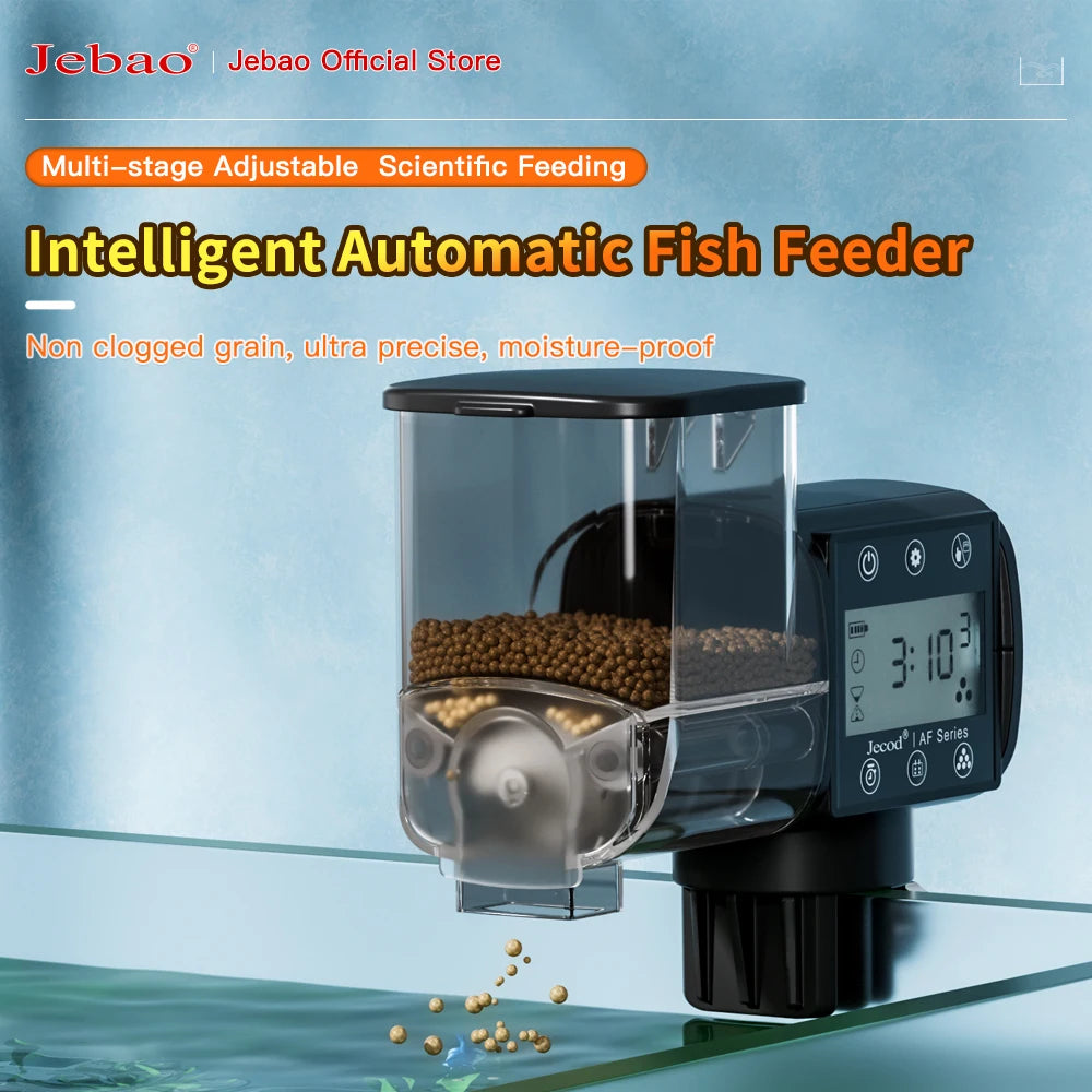 Jecod Intelligent Automatic Fish Tank Feeder with Digital Timer - Aquarium Feeding Accessory