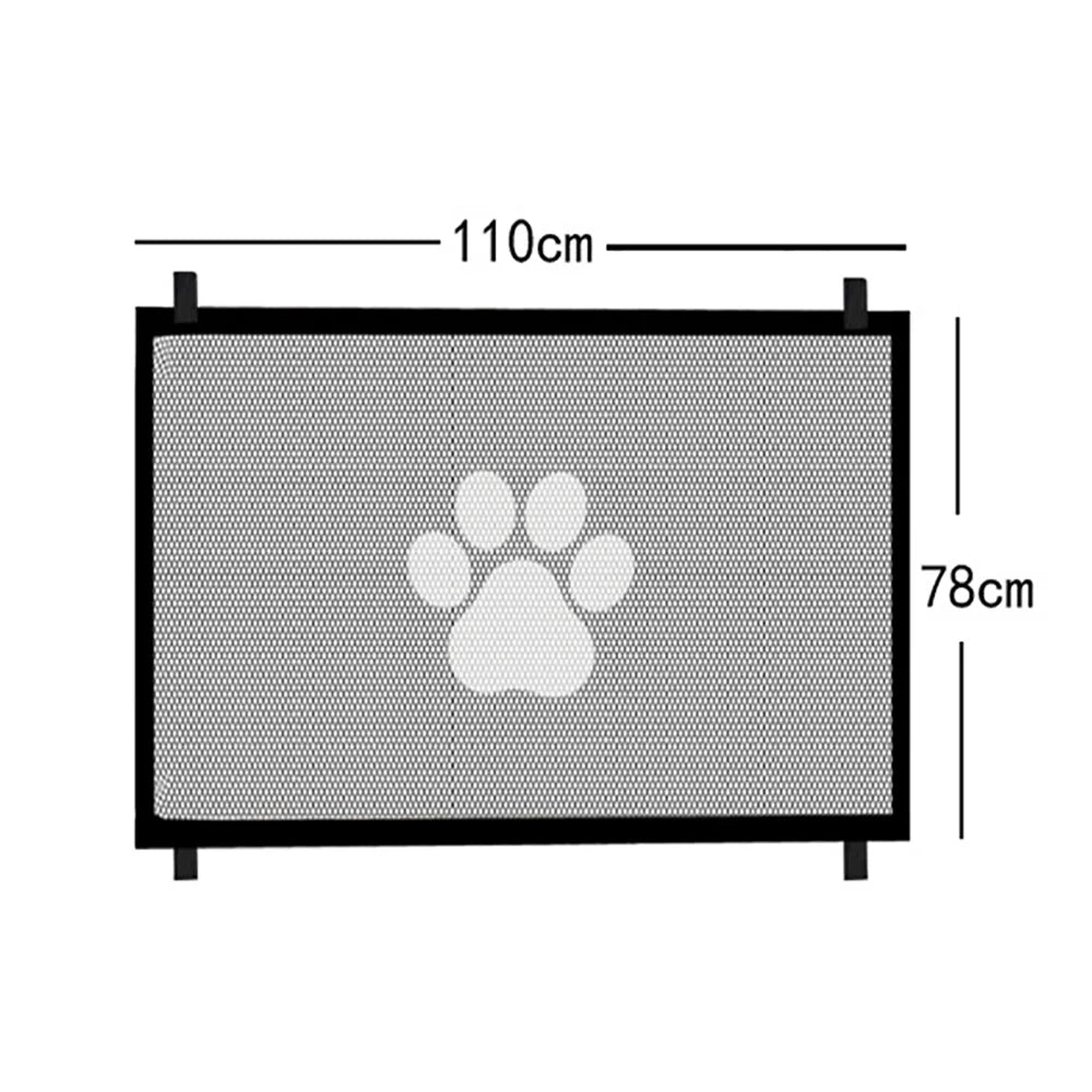 Dog Safety Enclosure Mesh Gate with 4 Hooks for Indoor and Outdoor Use